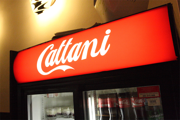 světelný box - restaurace Cattani - chladící box